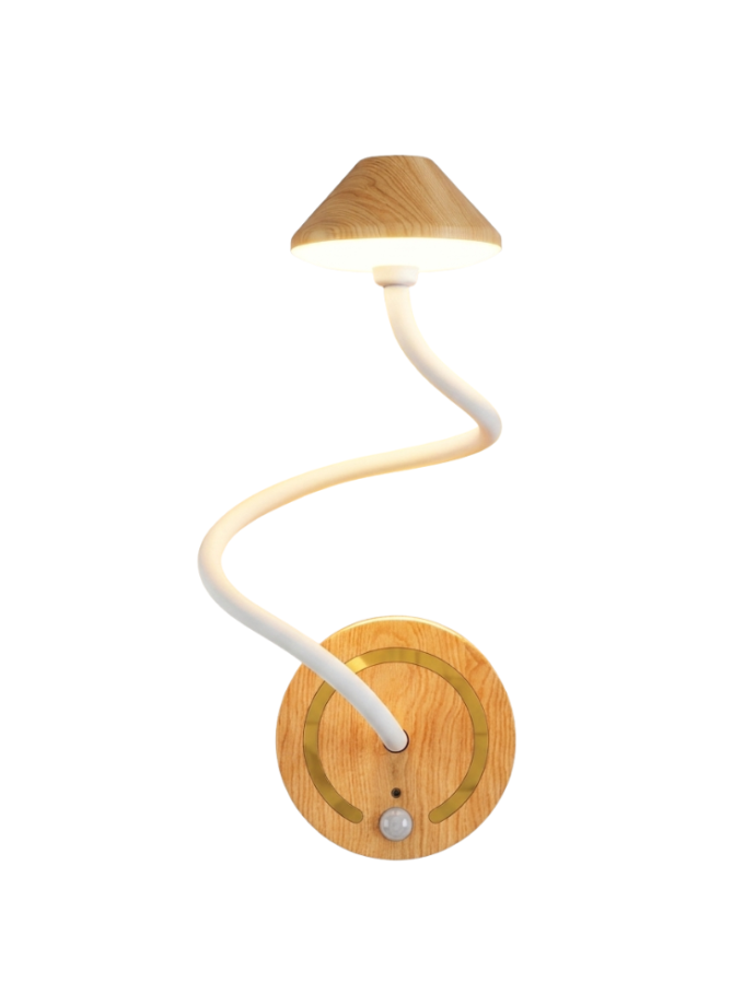 Curvy Branch Wood Wall Sconce Motion Sensor Light